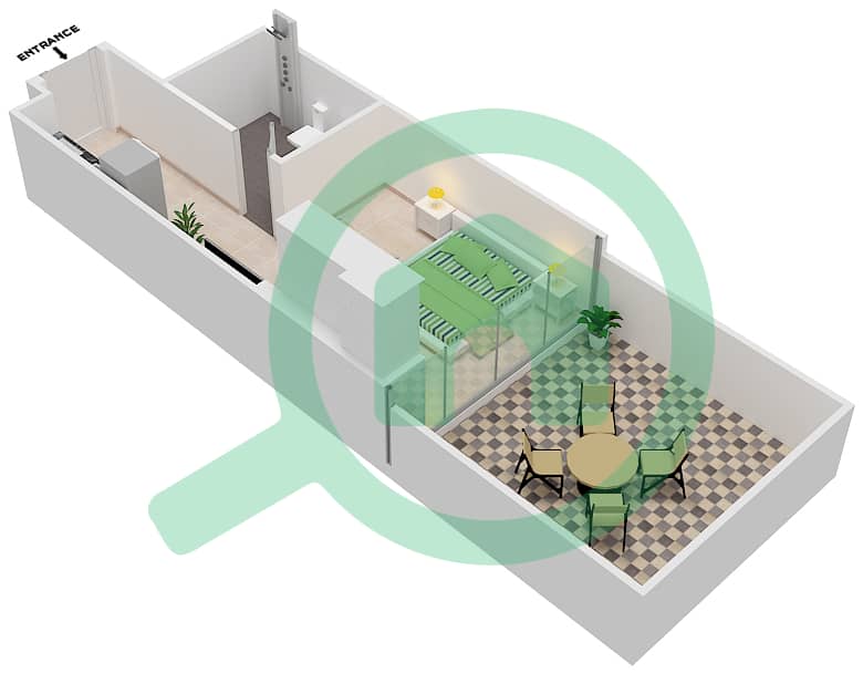 Azizi Riviera 14 - Studio Apartment Type/unit 9/25 FLOOR 1 Floor plan Floor 1 interactive3D