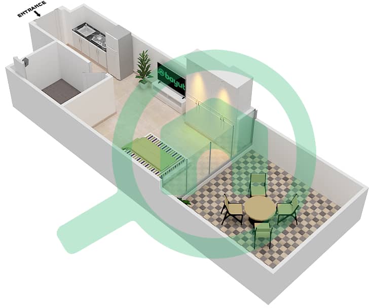 Azizi Riviera 14 - Studio Apartment Type/unit 9/28 FLOOR 1 Floor plan Floor 1 interactive3D