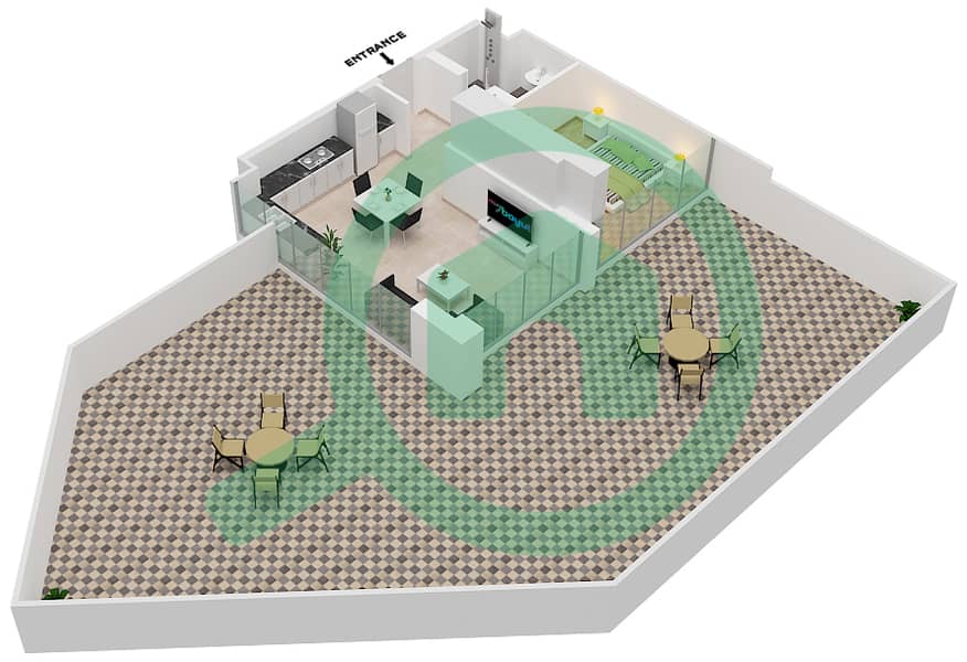 Azizi Riviera 14 - 1 Bedroom Apartment Type/unit 9/29 FLOOR 1 Floor plan Floor 1 interactive3D