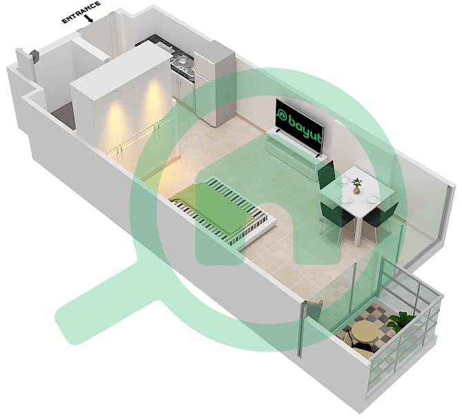 Azizi Riviera 14 - Studio Apartment Type/unit 9/20 FLOOR 2-5 Floor plan Floor 2-5 interactive3D