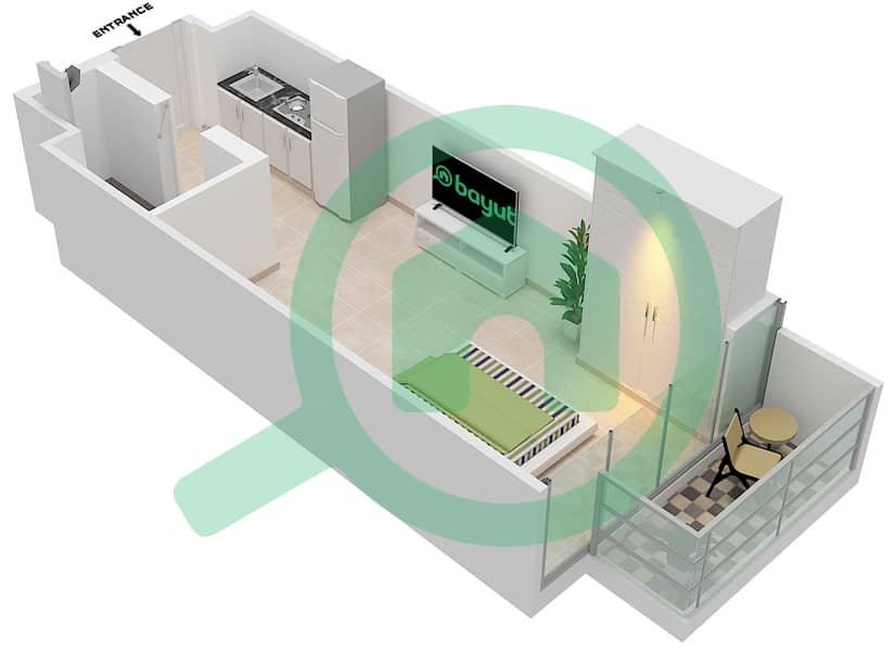 Azizi Riviera 14 - Studio Apartment Type/unit 9/25  FLOOR 2-5 Floor plan Floor 2-5 interactive3D