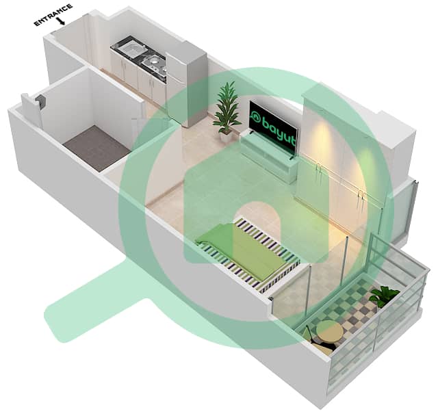 Azizi Riviera 14 - Studio Apartment Type/unit 9/27 FLOOR 2-5 Floor plan Floor 2-5 interactive3D
