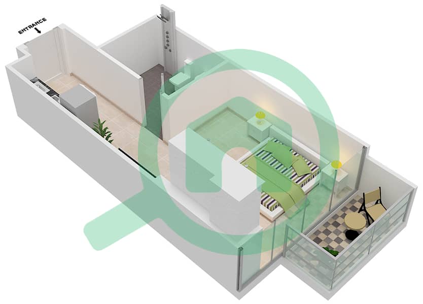 Azizi Riviera 14 - Studio Apartment Type/unit 9/28 FLOOR 2-5 Floor plan Floor 2-5 interactive3D