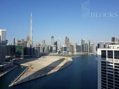 1 Bedroom Apartment for Rent in Business Bay, Dubai - Burj Khalifa, Canal view | High floor | Balcony