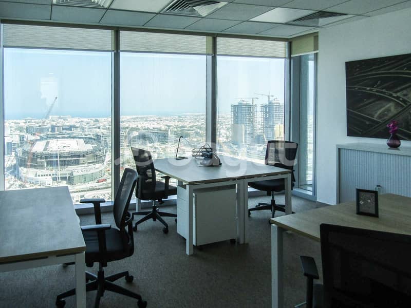 Private Office with breath taking view of Sheikh Zayed road and Jumeirah view