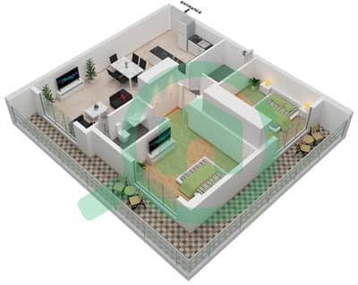Prime Gardens by Prescott - 2 Bedroom Apartment Unit 7-FLOOR 1-6 Floor plan