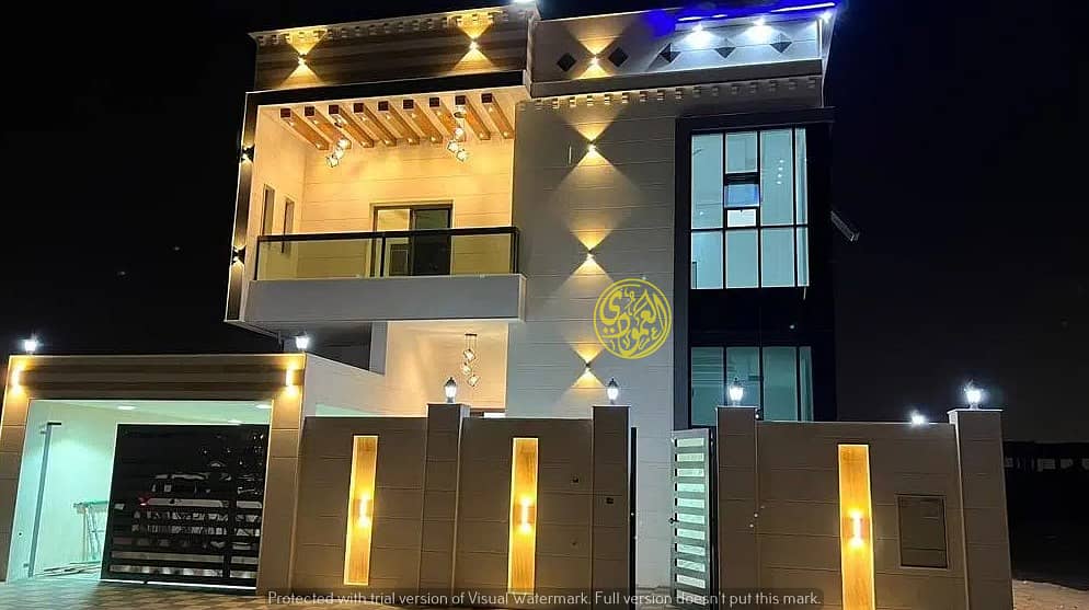 At the price of a snapshot and without down payment, a modern villa opposite the mosque is one of the most luxurious villas in Ajman, with a hotel des