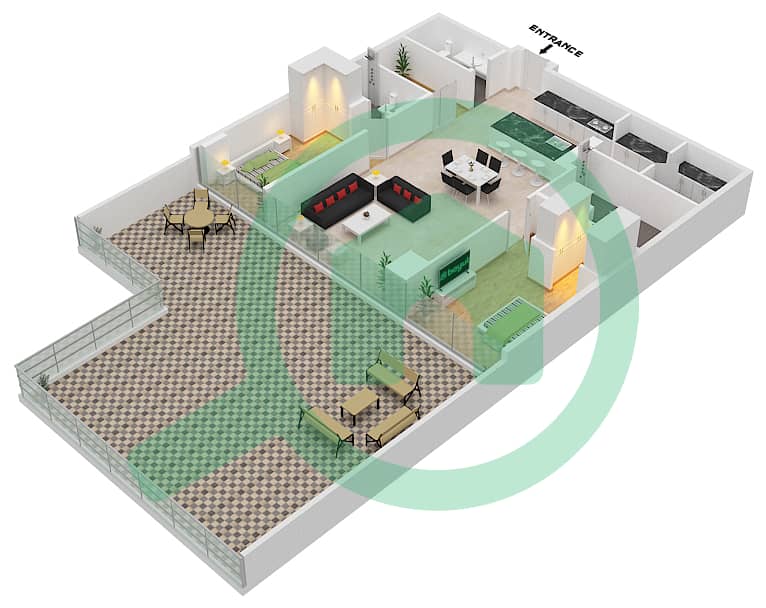 Six Senses Residences - 2 Bedroom Penthouse Type/unit A1/5 GROUND FLOOR Floor plan interactive3D