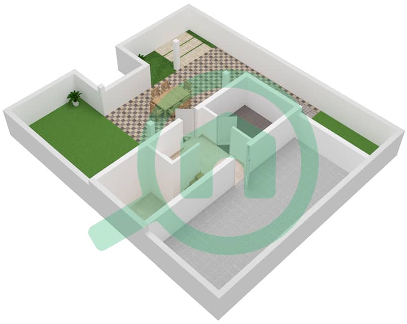 Jumeirah Luxury - 4 Bedroom Villa Type 2 Floor plan Roof interactive3D