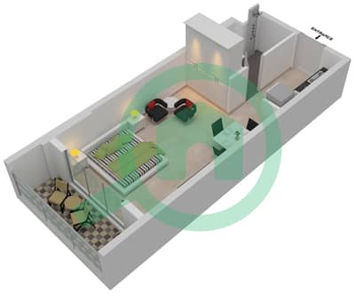 المخططات الطابقية لتصميم الوحدة 14-FLOOR 2-5 شقة استوديو - برايم جاردنز بريسكوت