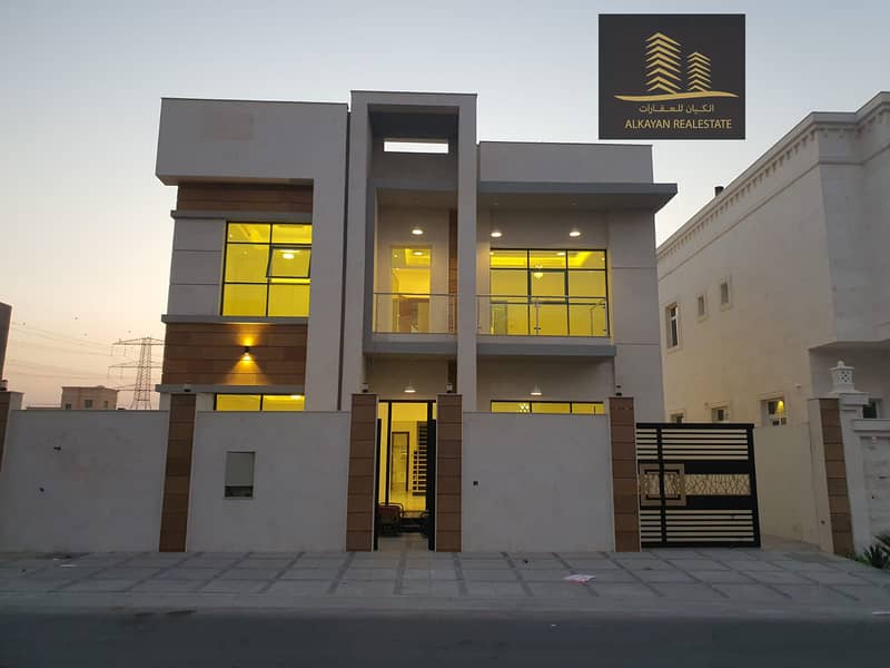 For sale, the most luxurious villas in Ajman, very high-end finishing, stone façade