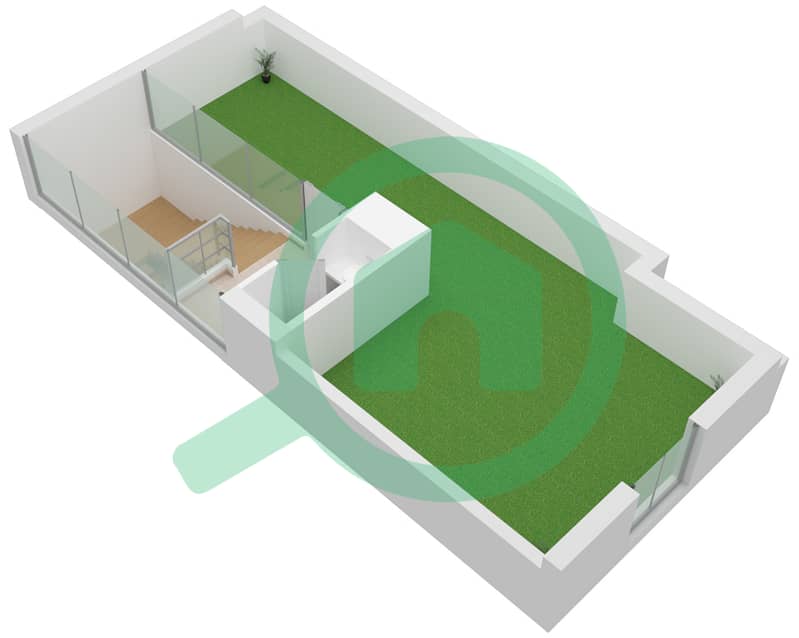 المخططات الطابقية لتصميم النموذج 3G تاون هاوس 3 غرف نوم - ليلاك First Floor interactive3D