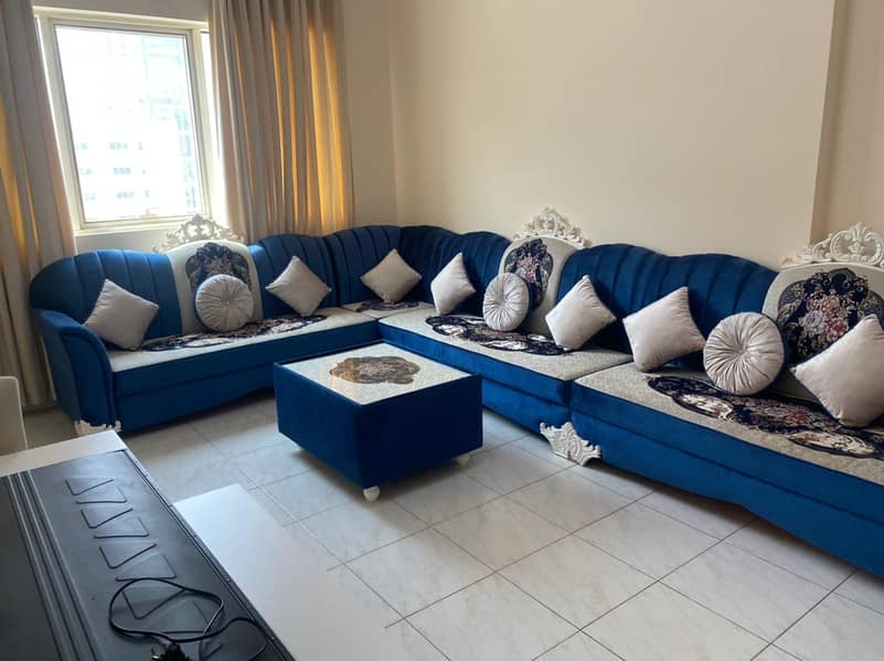 For rent a furnished apartment in Sharjah, Al KASBAA, , consisting of one room and a hall