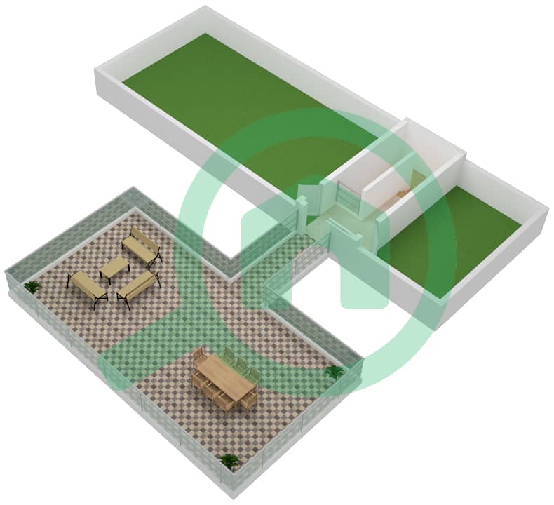 المخططات الطابقية لتصميم النموذج D1 CONTEMPORARY فیلا 4 غرف نوم - جولف بلايس II Roof interactive3D