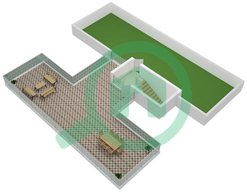 المخططات الطابقية لتصميم النموذج D2 CONTEMPORARY فیلا 5 غرف نوم - جولف بلايس II Roof interactive3D
