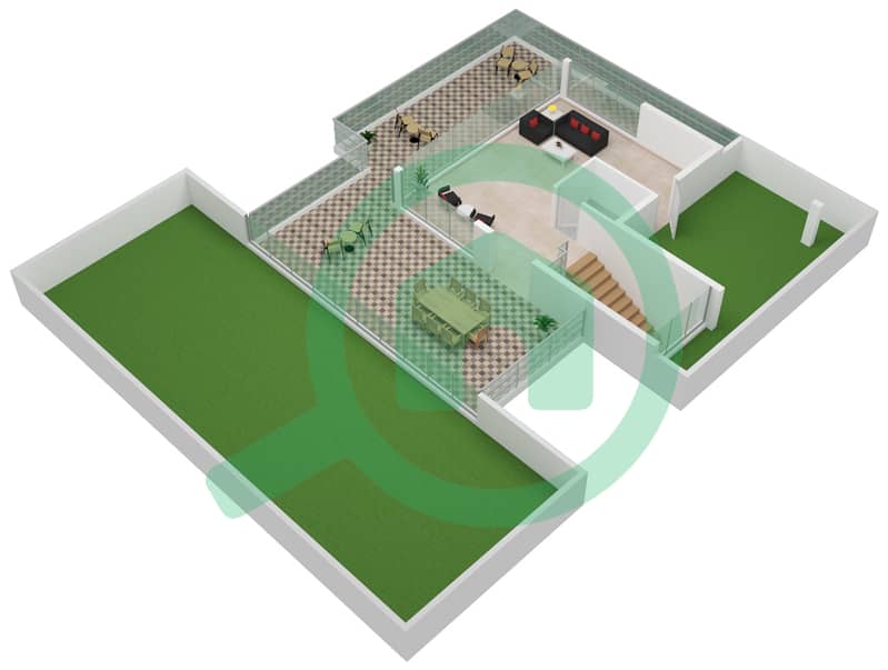 المخططات الطابقية لتصميم النموذج B2 CONTEMPORARY فیلا 6 غرف نوم - جولف بلايس II Roof interactive3D