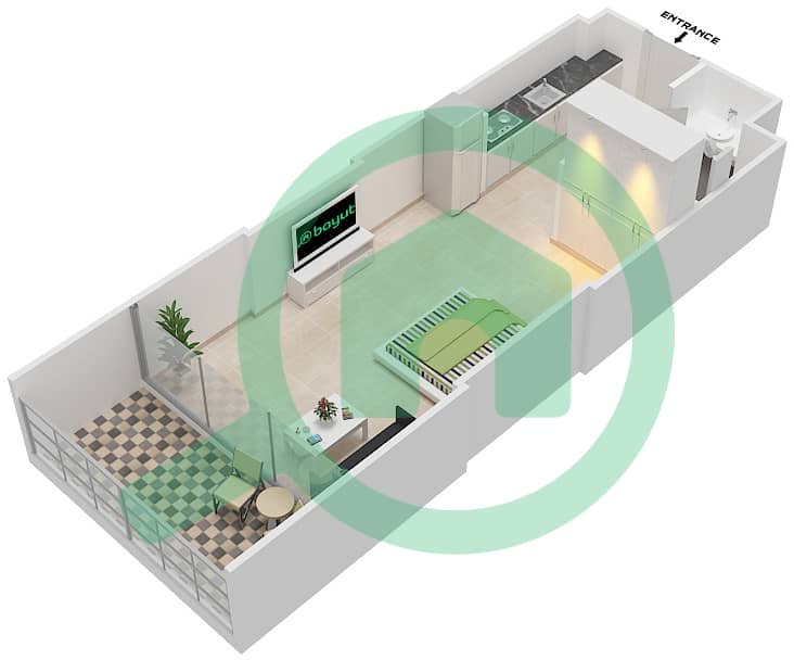 Азизи Алия Резиденс - Апартамент Студия планировка Единица измерения 5 FLOOR 4-5 Floor 4-5 interactive3D