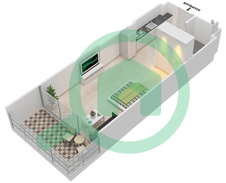 Азизи Алия Резиденс - Апартамент Студия планировка Единица измерения 5 FLOOR 6 Floor 6 interactive3D