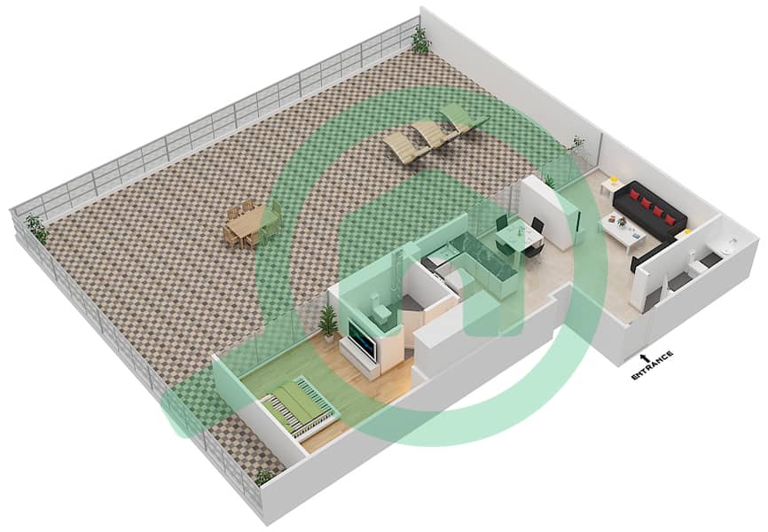 Азизи Алия Резиденс - Апартамент 1 Спальня планировка Единица измерения 1 FLOOR 10 Floor 10 interactive3D
