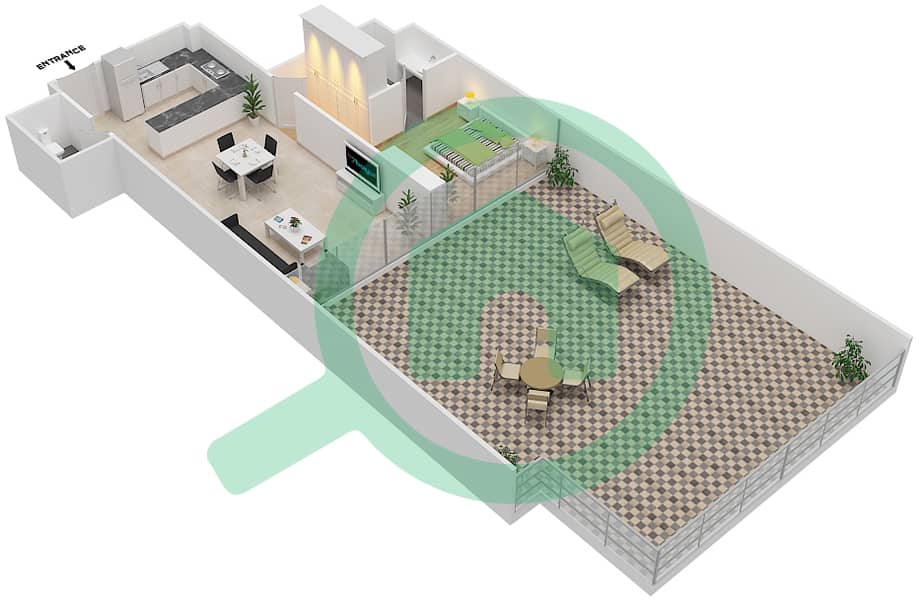 Azizi Aliyah Residence - 1 Bedroom Apartment Unit 20 FLOOR 10 Floor plan Floor 10 interactive3D
