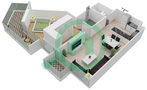 Azizi Aliyah Residence - 1 Bedroom Apartment Unit 23 FLOOR 2,4 Floor plan