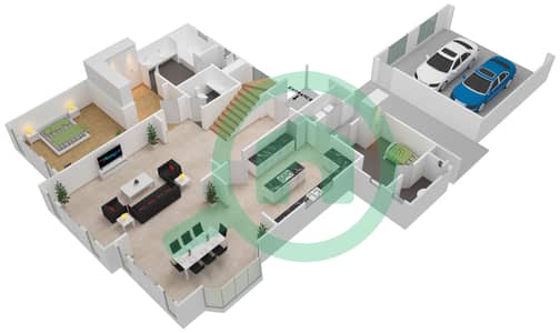 المخططات الطابقية لتصميم النموذج DORAL فیلا 4 غرف نوم - ويسبرنج باينز