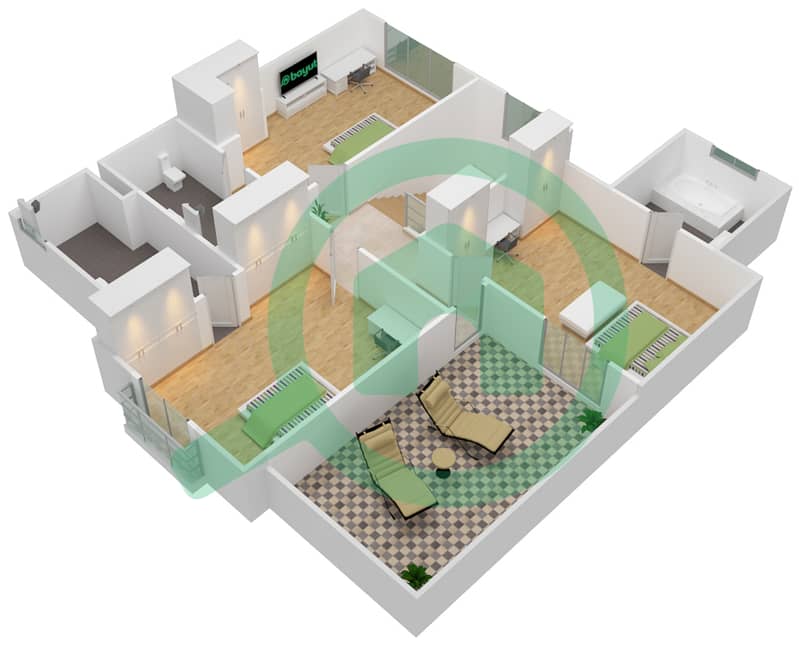المخططات الطابقية لتصميم النموذج DORAL فیلا 4 غرف نوم - ويسبرنج باينز interactive3D