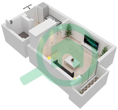 المخططات الطابقية لتصميم النموذج A1 شقة استوديو - جزيرة مريم
