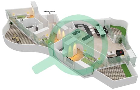 المخططات الطابقية لتصميم النموذج A شقة 3 غرف نوم - صفا ون دي غريسوغونو