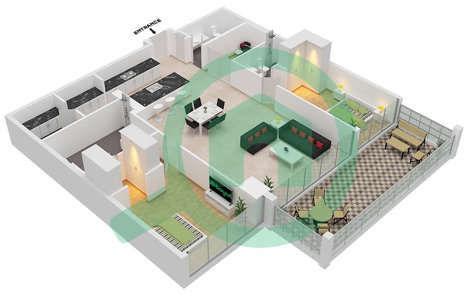 Six Senses Residences - 2 Bedroom Penthouse Type/unit A1/5 FLOOR 2,4 Floor plan interactive3D