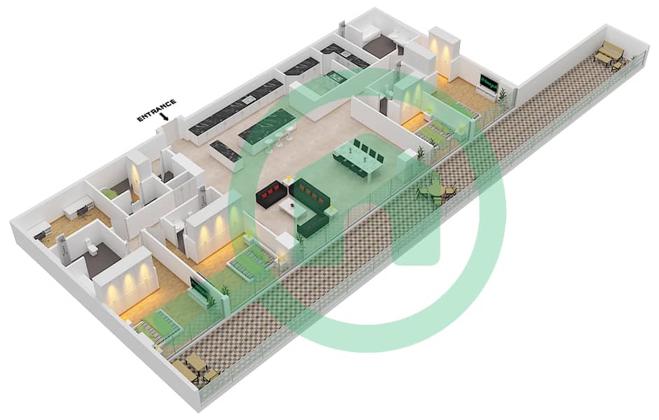 Six Senses Residences - 4 Bedroom Penthouse Type/unit C4/3 FLOOR 5 Floor plan interactive3D