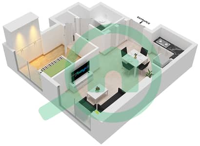 المخططات الطابقية لتصميم النموذج / الوحدة 6,UNIT 01 شقة 1 غرفة نوم - بالاس بيتش ريزيدنس