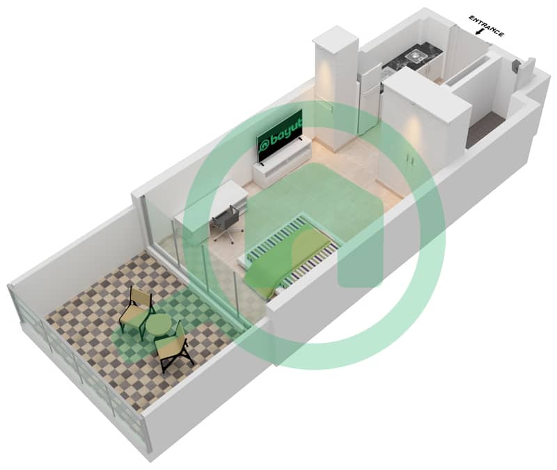 阿齐兹里维埃拉26号楼 - 单身公寓单位09,11 1ST FLOOR戶型图 1st Floor interactive3D