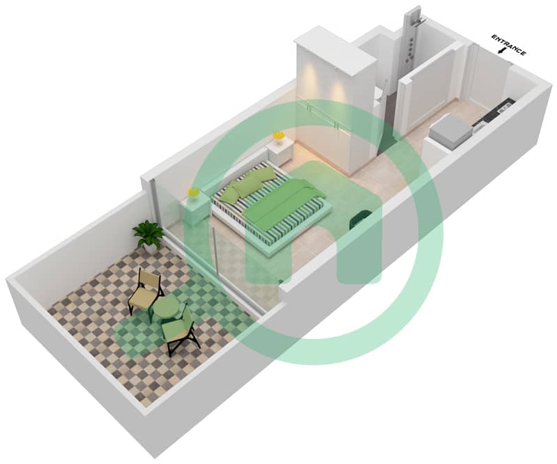 المخططات الطابقية لتصميم الوحدة 21 1ST FLOOR شقة استوديو - عزيزي ريفييرا 26 1st Floor interactive3D