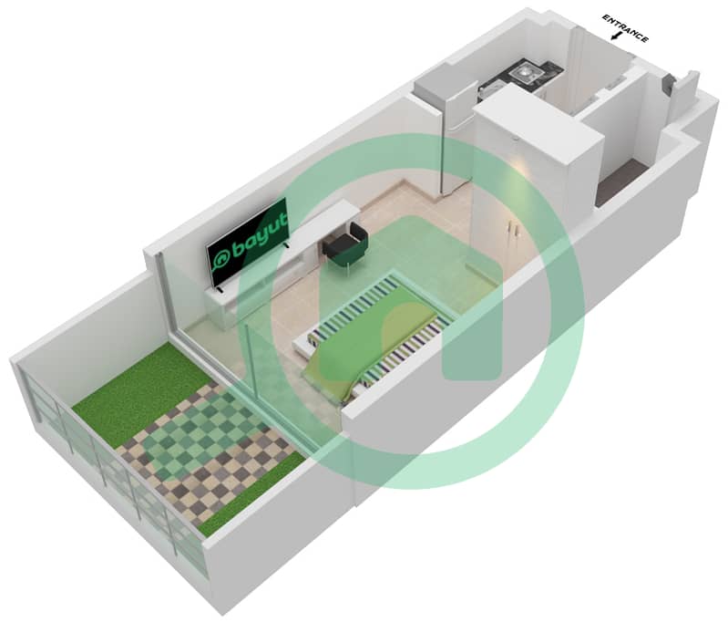 阿齐兹里维埃拉26号楼 - 单身公寓单位10 2ND FLOOR戶型图 2nd Floor interactive3D