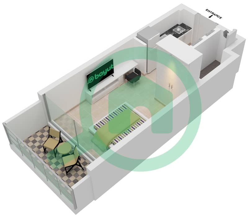 阿齐兹里维埃拉26号楼 - 单身公寓单位24 2ND FLOOR戶型图 2nd Floor interactive3D