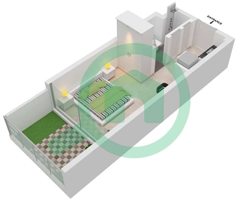 阿齐兹里维埃拉26号楼 - 单身公寓单位26 2ND FLOOR戶型图 2nd Floor interactive3D