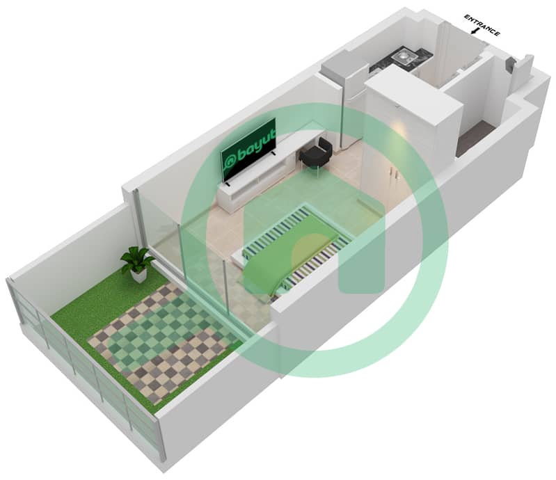 المخططات الطابقية لتصميم الوحدة 09 3-8 FLOOR شقة استوديو - عزيزي ريفييرا 26 3-8 Floor interactive3D