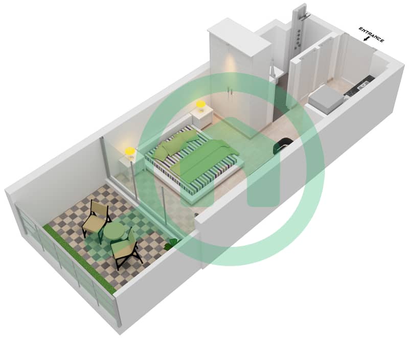 阿齐兹里维埃拉26号楼 - 单身公寓单位11 3-8 FLOOR戶型图 3-8 Floor interactive3D