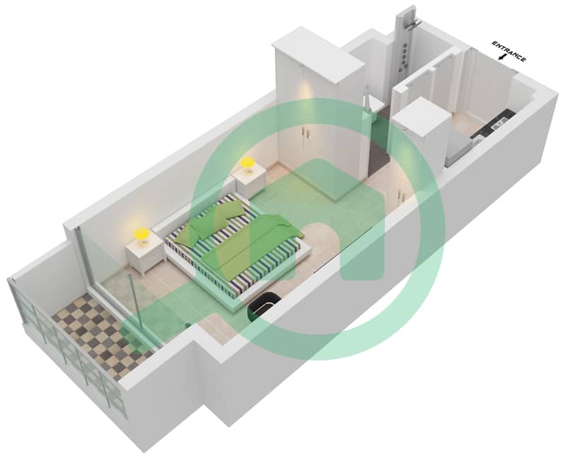 阿齐兹里维埃拉26号楼 - 单身公寓单位12 3-8 FLOOR戶型图 3-8 Floor interactive3D