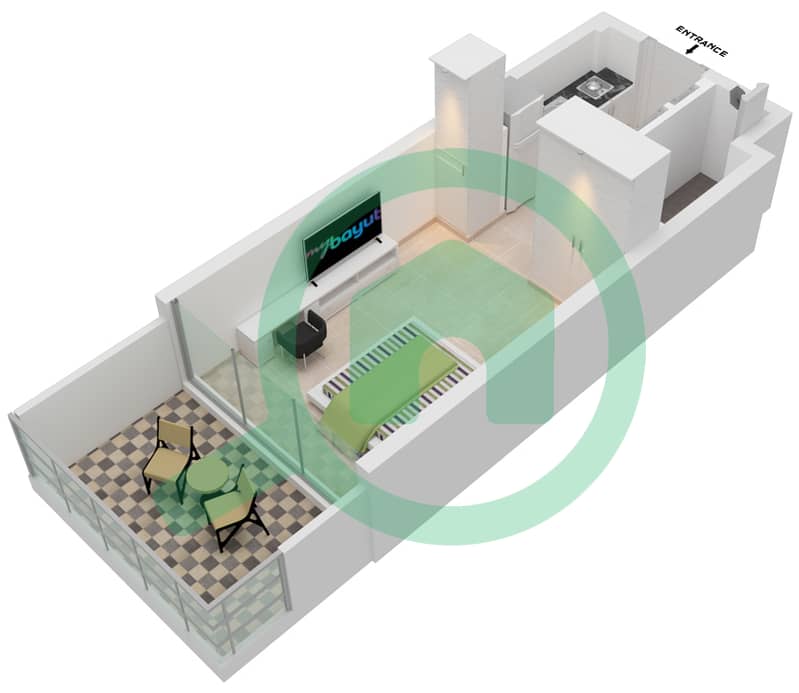 阿齐兹里维埃拉26号楼 - 单身公寓单位13 3-8 FLOOR戶型图 3-8 Floor interactive3D