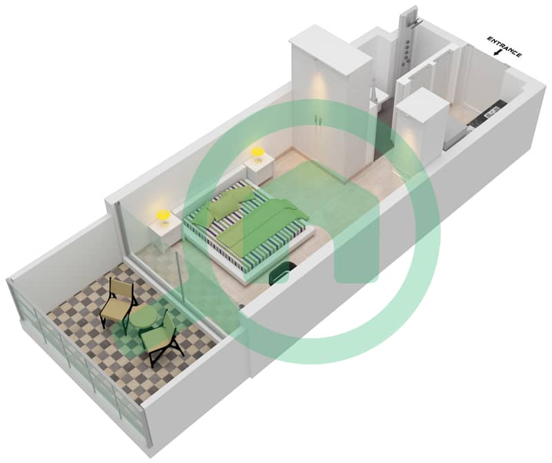 阿齐兹里维埃拉26号楼 - 单身公寓单位14 3-8 FLOOR戶型图 3-8 Floor interactive3D