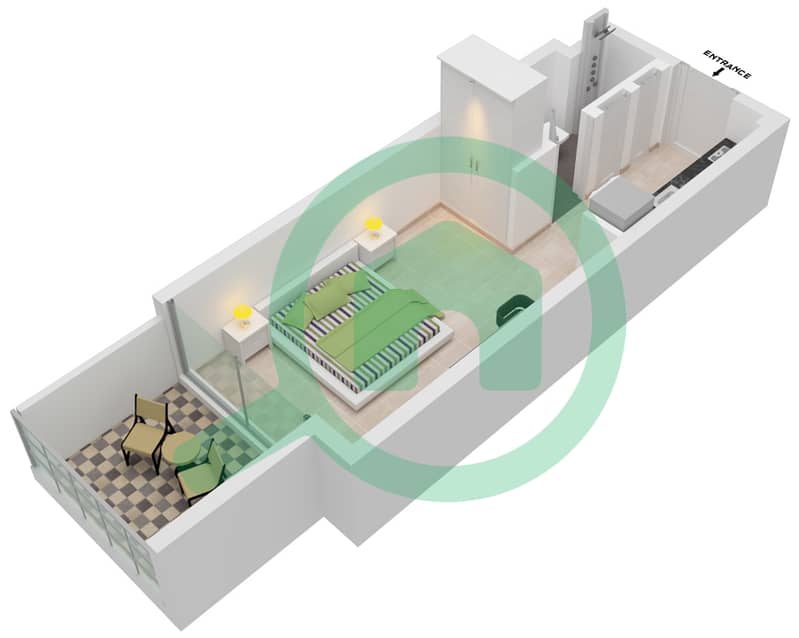 المخططات الطابقية لتصميم النموذج 17 3-8 FLOOR شقة استوديو - عزيزي ريفييرا 26 3-8 Floor interactive3D