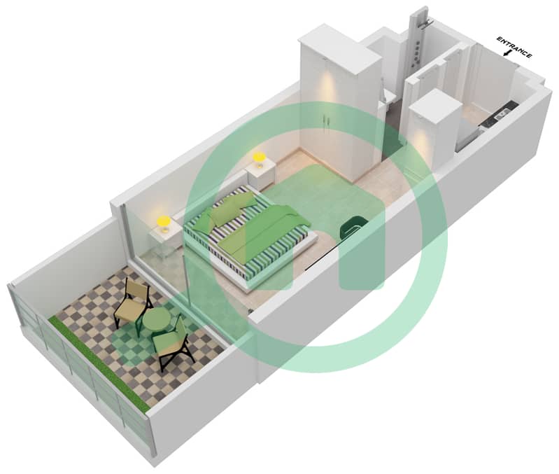 阿齐兹里维埃拉26号楼 - 单身公寓单位20 3-8 FLOOR戶型图 3-8 Floor interactive3D