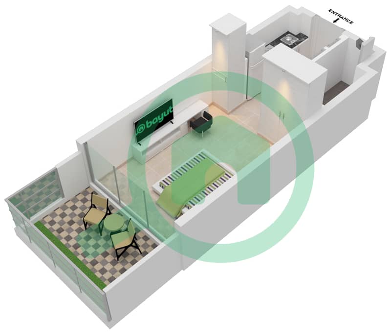 阿齐兹里维埃拉26号楼 - 单身公寓单位23 3-8 FLOOR戶型图 3-8 Floor interactive3D