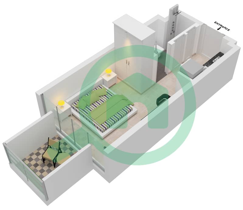 阿齐兹里维埃拉26号楼 - 单身公寓单位26 3-8 FLOOR戶型图 3-8 Floor interactive3D