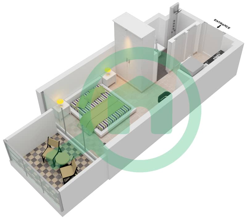 阿齐兹里维埃拉26号楼 - 单身公寓单位29 3-8 FLOOR戶型图 3-8 Floor interactive3D