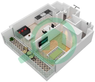 المخططات الطابقية لتصميم الوحدة 30 3-8 FLOOR شقة 1 غرفة نوم - عزيزي ريفييرا 26