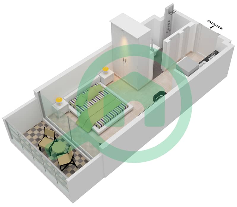 阿齐兹里维埃拉26号楼 - 单身公寓单位34 3-8 FLOOR戶型图 3-8 Floor interactive3D