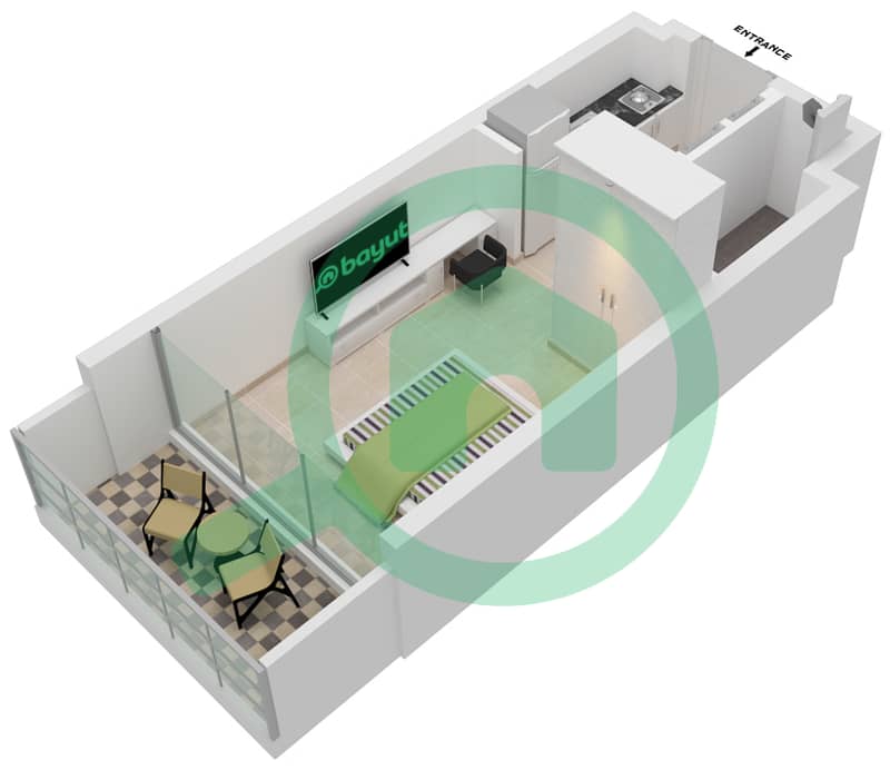 阿齐兹里维埃拉26号楼 - 单身公寓单位35 3-8 FLOOR戶型图 3-8 Floor interactive3D